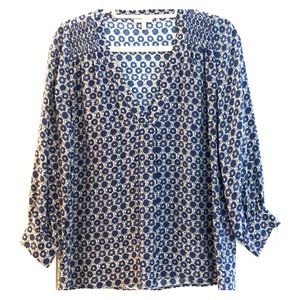 Joie silk floral shirt blouse blue black white
